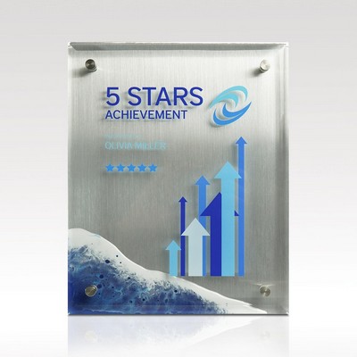 Blue Acrylic Plaque 8x10 Rising Edge