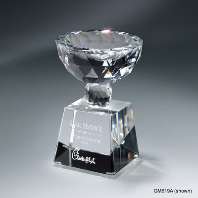 Faceted Crystal Cup on Clear Base (Small)