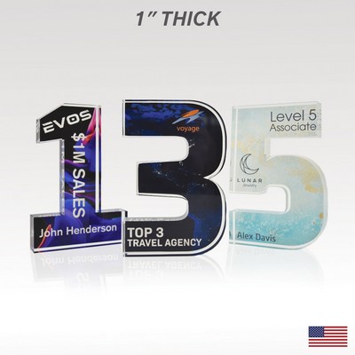 1" USA-Made Acrylic Numerals Style 5 – Traditional Series