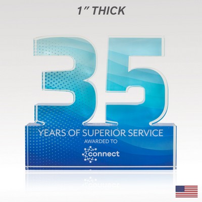 1" USA-Made Acrylic Numerals Style 35 – Plus Series