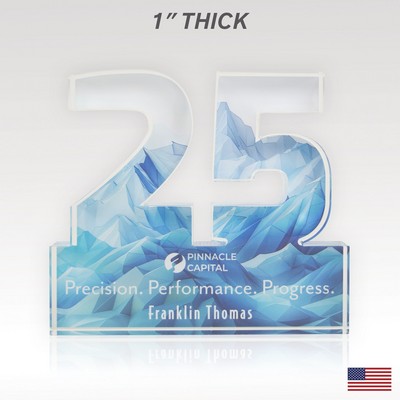 1" USA-Made Acrylic Numerals Style 25 – Plus Series