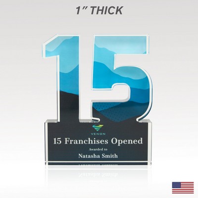 1" USA-Made Acrylic Numerals Style 15 – Plus Series